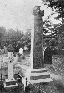 Croix commémorative sur la tombe de John Ruskin, illustration de The King, 1er juin 1901 - English Photographer
